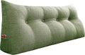Wedge Headboard Pillow Dorm Room Reading Pillow Back Support for Sitting Up in Bed Bolster Lumbar Cushion Body Positioning Bedrest Cotton Linen 54in Grass Green Full