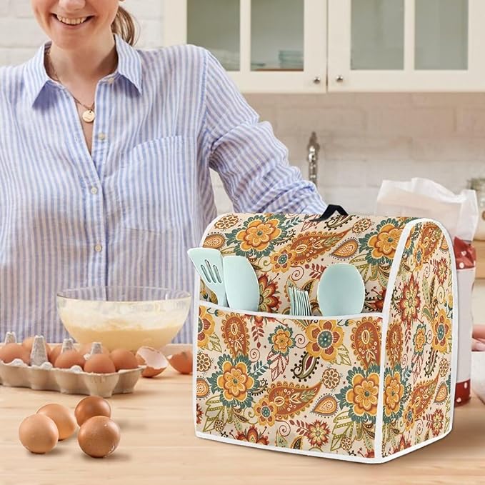 Boho Stand Mixer Cover 4.5-5Qt Mixer Cover Washable Anti-Stain Appliance Covers for Kitchen Counter Mixer Parts & Accessories Home Decoration