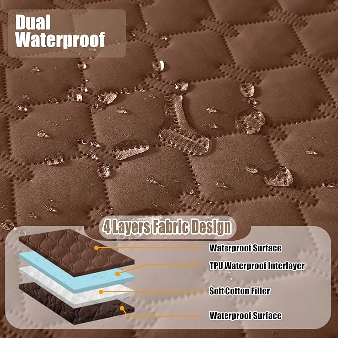 Smiry Waterproof Dog Bed Cover Blanket, Soft Reversible Pet Blanket, Washable Leakproof Cats Dogs Couch Cover for Sofa, Couch, Furniture, Plaid (30x70 Inch, Brown/Chocolate)