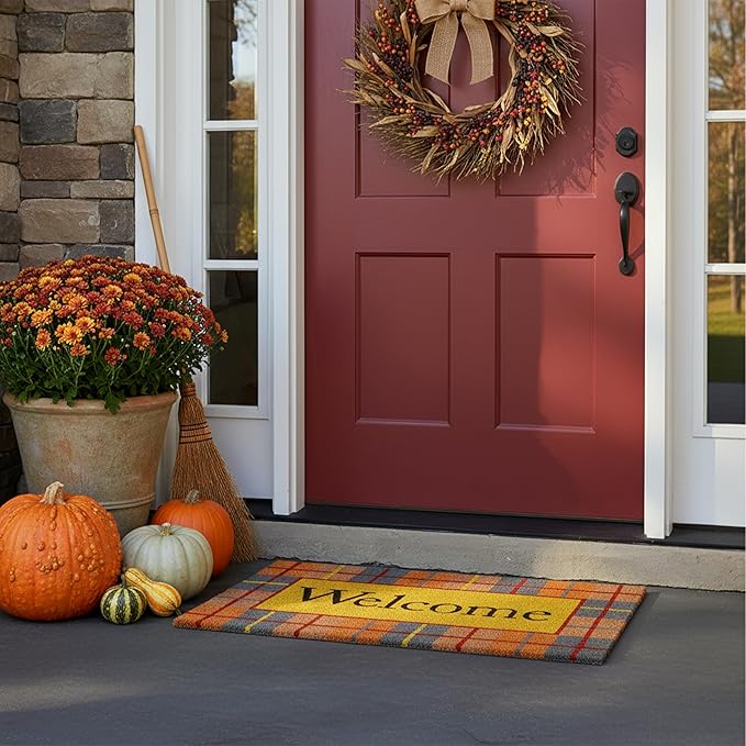 Calloway Mills Fall Plaid Doormat (Multi, 24" x 36" x 0.60")