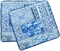 NEWLAKE Blue Classic Bohemian Style Cotton Throw Pillow Covers (2 Pieces, 18X18 Inch)