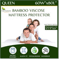 Four Seasons Essentials Queen Size Waterproof Mattress Protector - Cooling Viscose derived from Bamboo Fitted Sheet Mattress Cover - Quilted Jacquard Pad Protects from Dust Allergens