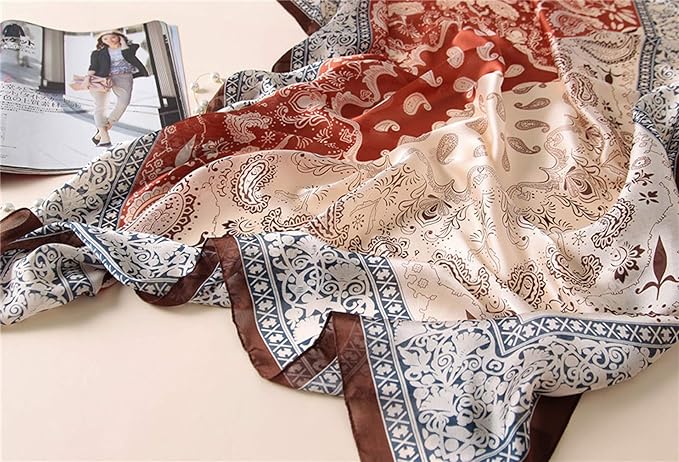 Fashion Scarves Scarf 100% Silk Feeling Scarf Silk Like Scarves Long Lightweight Sunscreen Shawls for Women