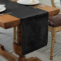 BALCONY & FALCON Velvet Table Runner 14"x95" Black Luxury Machine Washable Farmhouse Vintage Runner for Table Dining, Party, Wedding, Birthday, Easter, Thanksgiving & Christmas & Home Décor