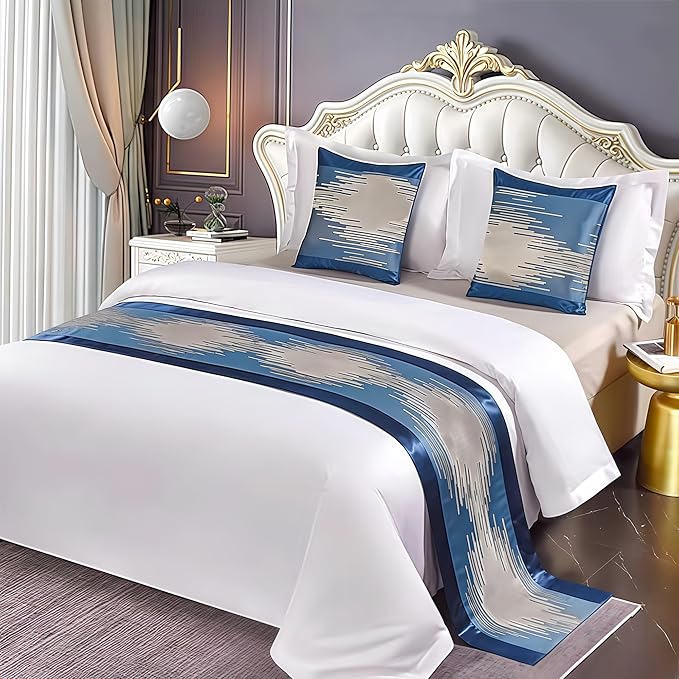 Bed Runner for Guest Room，Luxury Bed Runner，Wedding Bed Runner，Embroidered Bed Runner，Breathable Washable，Hotel Decor，Bed Decorations ，for Home Hotel Decorations(K,50 * 160cm)