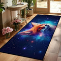 Galaxy Fox Rug 3D Cute Foxes Area Rugs for Bedroom Living Room Playroom Boys Kids Cartoon Colorful Carpet Glitter Stars Throw Rugs Floor Mat 79 in x 39 in