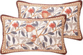 patdrea Designer Throw Pillow Covers Set of 2,Orange Farmhouse Rustic Linen with Pomegranate Fruit Pattern Pillow Covers,Decorative Lumbar Pillowcases Cushion for Bed Living Room Outdoor,12"x20"