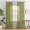 MAIHER Sage Pinch Pleated Sheer Curtains 96 Inches Long for Bedroom Soft Touch Lightweight Transparent Light Filtering Pleated Drapes with Ajustable Hooks, Sage Green, 42" W x 96" L, 2 Panels