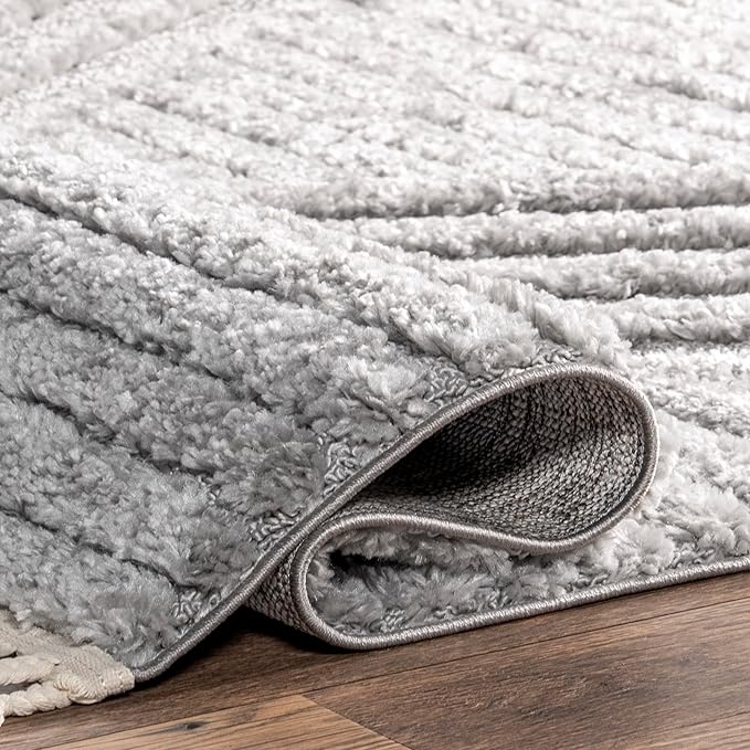 Nuloom Risette Light Grey, 4' x 6', Geometric, Soft and Textured, High Traffic, Stain Resistant, Easy Clean, Durable Area Rug for Bedroom, Living Room, Dining Space, Den, Foyer, Entryway