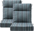 Sunbrella Outdoor High Back Chair Cushion Seat Pads, 44 x 21 Inch Water-Repellent & Fade-Resistant Patio Furniture Cushions with Ties for Adirondack, Rocking Chairs, Troupe Dock