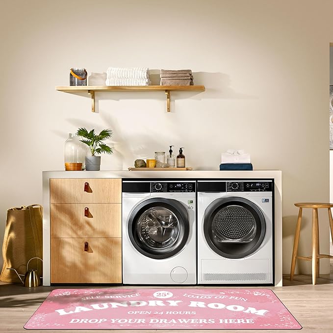 Zoke Laundry Room Rug Runner Stylish Non-Slip Laundry Room Mat 24"x72", Versatile, Waterproof Runner for Laundry, Kitchen, and Bathroom, Mudroom Decor and Farmhouse Charm