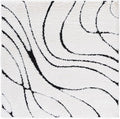 SAFAVIEH Florida Shag Collection Accent Rug - 3' Square, Ivory & Black, Non-Shedding & Easy Care, 1.2-inch Thick, Ideal for Living Room, Foyer, Bedroom (SG471-1290-3SQ)