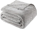 BATTILO HOME Light Grey Throw Blanket for Couch, Soft Knitted Chenille Throw Blanket for Sofa, Chair, Living Room, Cozy Gray Throw Blankets for Bed,51"x67"