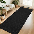 BEQHAUSE Dirt Trapper Door Mat 32" x 72", Doormat Non-Slip Entryway Rugs Washable, Dog Door Mat Stain Resistant and Absorbent Welcome Floor Mat for Front Back Door, Muddy Wet Shoes & Paws, Black