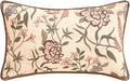 ISAENNE Design Linen Vintage Throw Pillow Covers 12"x20", Rectangle Cushion Covers with Blue Pink Flowers Green Leaves Pattern Decoration Pillowcases for Bed,Living Room,Outdoor,Car