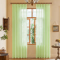 Green Pinch Pleat Sheer Curtains 84 Inches Long for Bedroom Tree Branch Soft Touch Light Filtering 84 Inch Pleated Drapes with Ajustable Hooks for Living Room, Reed Green, 42"W x 84"L, 2 Panels