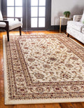 Unique Loom Voyage Collection Traditional Oriental Classic Intricate Design Area Rug (7' 0 x 10' 0 Rectangular, Ivory/Gold)