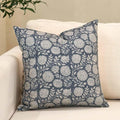 Amor Virisso Floral Pillow Covers 18x18 Throw Pillow Covers Vintage Block Print Pillow Cover Neutral Couch Pillows for Living Room Farmhouse Decorative Accent Sofa Pillows, Dusty Blue