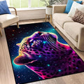 Galaxy Leopard Rug Fierce Panther Head Area Rugs for Boys Kids Bedroom Living Room Gameroom Girls Glitter Carpet Floor Mat Throw Rugs 59 in x 39 in