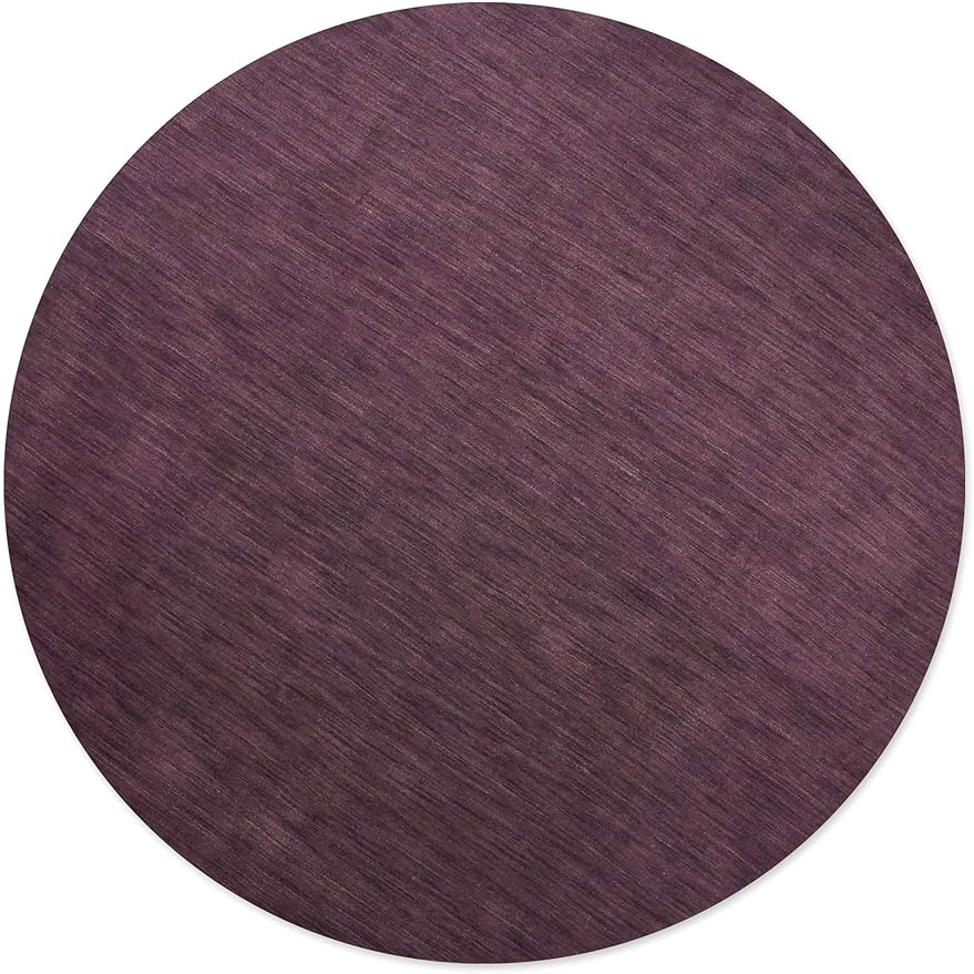 Hand Knotted Loom Wool ECO-Friendly Area Rugs - 10'x10', Round, Purple Color, Solid Plain Design, High Pile Thick Handmade Anti Skid Area Rugs for Living Room, Bed Room (L00111)