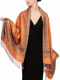 Achillea Big Paisley Pashmina Shawl Wrap for Women – Elegant Scarf for Weddings, Evening Dresses, Festivals & Daily Wear