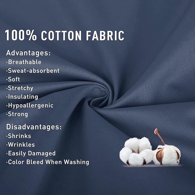 Sunflower California King Fitted Sheet, 1-Piece Deep Pocket Fitted Bottom Sheet 16", 100% Cotton Sateen Soft Breathable, Blue Indigo