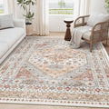 zesthome 3x5 Area Rug Ultra Soft Washable Rug, Non Slip Area Rug Indoor Entrance, Stain Resistant Rugs for Living Room Bedroom Vintage Home Decor (Orange,3'x5')