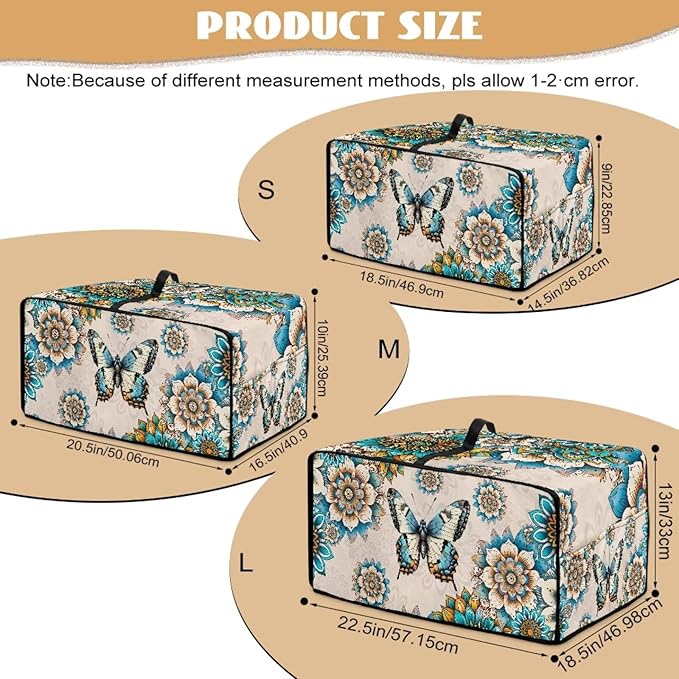 Toaster Oven Dust Cover for Countertop Convection Ovens, Dustproof Smart Kitchen Appliance Cover Modern Design Kitchen Decor, S, 14.5 x 18.5 x 9 Inches, Boho Butterfly Floral