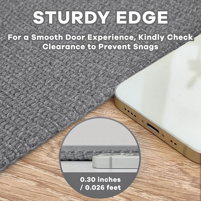 EARTHALL Extra Long Runner Rug 3x14 Ft Washable Runners for Hallways Cotton Non Slip Entryway Runner Braided Kitchen Runner Indoor Outdoor Carpet Runners for Stair, Hall, Foyers, Charcoal Gray