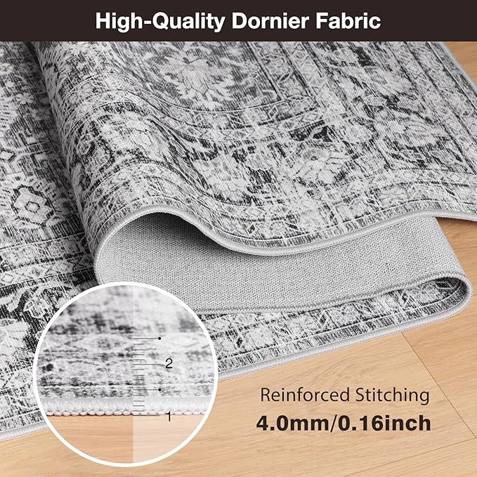 Modern Grey 40" x 50" Hard floor Chair Mats, Machine Wash Computer Chair Mat for Hardwood,Easy Glide Rolling Chairs Mat for Office & Home,Anti-Slip Floor Protector for Tile Floors,Foldable Office Mats