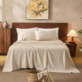 100% Linen Sheets California King Size,Breathable & Durable 4-Piece Bed Flax Sheet Set,Soft All-Season Bedding for Hot Sleepers 16" Deep Pocket Oeko-TEX Certified,（Cal King, Linen）