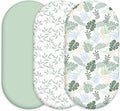 Baby Bassinet Sheets 3 Pack, Fitted Mattress Sheets for Boys & Girls, Ultra Soft Breathable, Universal Compatible with Halo Bassinest Swivel Sleeper(Sage Green, 32x16 Inch)