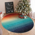 Wonnitar Modern Ombre Washable Round Area Rug 5ft, Large Circle Christmas Rug for Bedroom, Non-Slip Rainbow Kitchen Throw Mat, Stain Resistant Low Pile Carpet for Living Room (Colorful, Round 5ft)