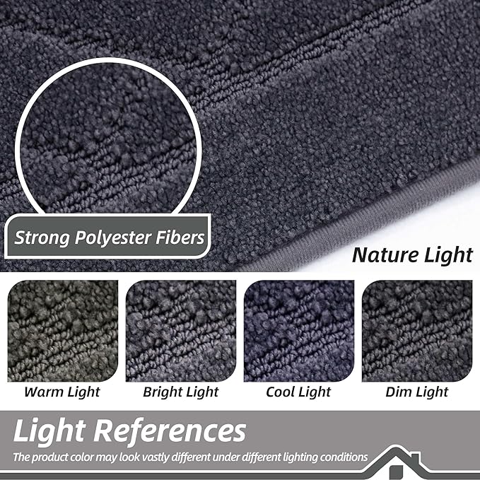 BEQHAUSE Dirt Trapper Door Mat 32" x 72", Doormat Non-Slip Entryway Rugs Washable, Dog Door Mat Stain Resistant and Absorbent Welcome Floor Mat for Front Back Door, Muddy Wet Shoes & Paws, Dark Grey