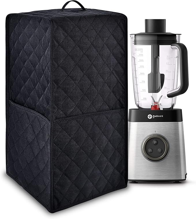 Kitchen Blender Dust Cover,Blender Covers Compatible with Ninja Foodi Blender,Blender Covers For kitchen Appliance Covers,Blender Cover with Accessory Pocket. (Black)