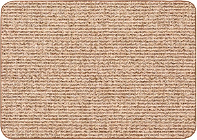 House, Home and More Skid-Resistant Carpet Indoor Area Rug Floor Mat - Praline Brown - 5 Ft X 7 Ft - Non Slip Rubber Backing, Stain Resistant, Dog Friendly, Living Room Bedroom Kitchen Entryway
