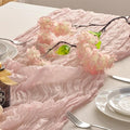 BALCONY & FALCON 2 Pack Pink Cheesecloth Table Runner 10FT 120 Inch Rustic & Boho Farmhouse Gauze Cheese Cloth Runners for Wedding Fall Thanksgiving Christmas Party Baby Shower Birthday Decor
