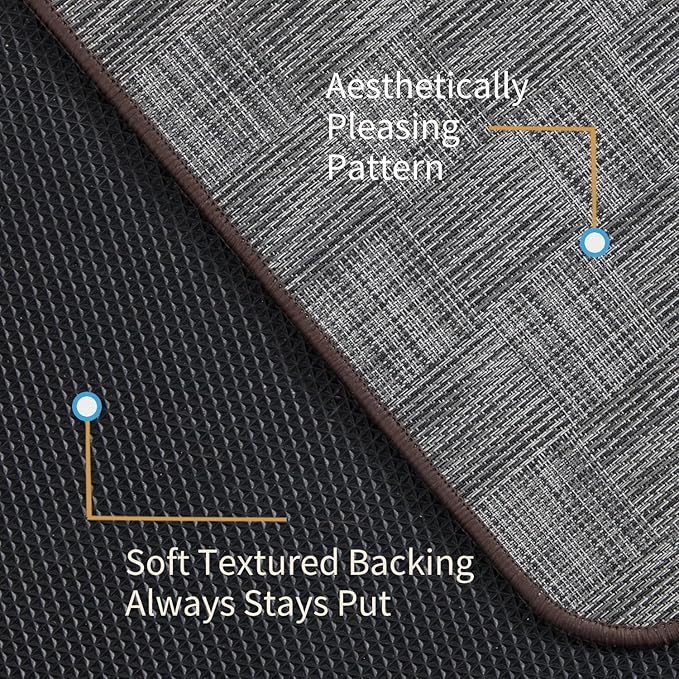 Chair Mat for Hardwood & Tile Floor, 47" x 60" Heavy Duty Office Chair Mat for Rolling Chairs, Anti Slip, Non-Curve, Floor Protector for Home Office, Gray Square