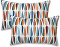 Mid-Century Drop Shapes Throw Pillow Cover Case Modern Retro Style Throw Pillows Set of 2 Super Soft Pillow Covers 20x12 Inches Farmhouse Home Decor for Living Room Bedroom Sofa Couch Cushion Cover