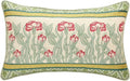 patdrea Designer Rectangle Throw Pillow Covers,Farmhouse Linen with Green Floral Pattern Pillows Cover,Decorative Lumbar Pillowcases Cushion for Bed Living Room Outdoor Car,12"x20"