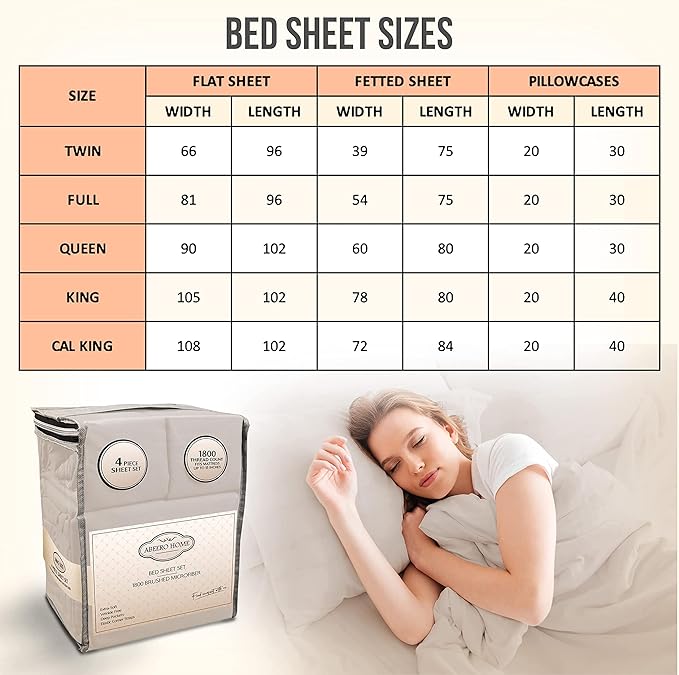 Full Size Bed Sheets Cooling - Luxury Hotel Sheet Set - Soft Sheets with Elastic Corner Straps - Deep Pocket Microfiber Bedsheets - Bedding Sheet & Pillowcases - 4 PC (Full Size, Beige)