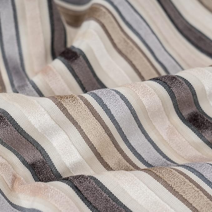 Yangest Beige Striped Throw Pillow Cover Multicolor Velvet Cushion Cover Modern Bohemian Pillowcase for Sofa Couch Bedroom Living Room Home Christmas Decoration,18x18 Inch