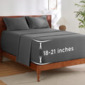 Bedsure Twin XL Sheets Dorm Bedding, GentleSoft Breathable Extra Long Twin Sheets & Pillowcases, Moisture Wicking Cooling, Deep Pocket Fits Mattress Up to 21 Inches Thick, Dark Grey