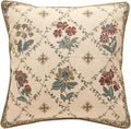 patdrea Designer Throw Pillow Covers,Square Euro Retro Style Light Brown Linen with Floral Pattern Pillow Cover,Decorative Pillowcases Cushion for Bed Living Room Outdoor Car,18"x18"