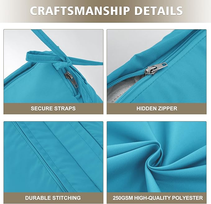Chaise Lounge Cushion 80x26x3 Inch – Set of 2 Outdoor Lounge Chair Cushions, Lounger Pad Replacement with Fade-Resistant, Removable & Machine-Washable Covers, Ideal for Patio Chaise Chairs, Teal