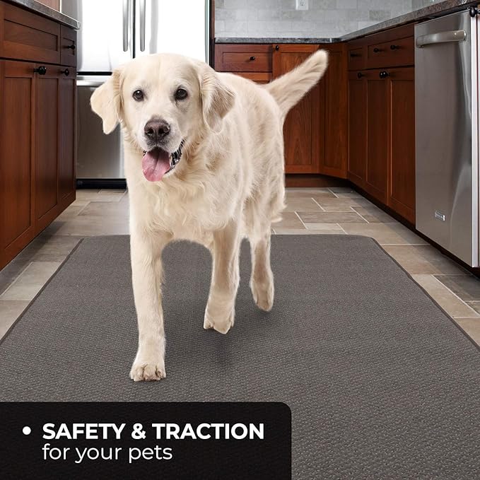 House, Home and More Skid-Resistant Carpet Runner - Gray - 22 Feet X 27 Inches