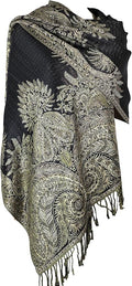 Achillea Big Paisley Pashmina Shawl Wrap for Women – Elegant Scarf for Weddings, Evening Dresses, Festivals & Daily Wear