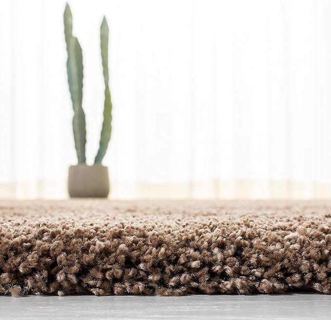 SAFAVIEH Milan Shag Collection 11' Square Dark Beige SG180 Solid Non-Shedding Living Room Bedroom Dining Room Entryway Plush 2-inch Thick Area Rug
