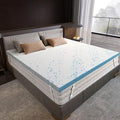 OhGeni 3 Inch Cooling King Size Gel Memory Foam Mattress Topper Pad, Medium Washable Bed Cover with Anti-Slip Base & Zipper,Fits 6"-19" Mattresses with Straps,Extra Comfort for Sleep &Back Pain Relief