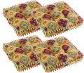 Bohemian Seat Cushion，Indoor & Outdoor 16.5" x 16.5" Seating Cushion for Dinning Chairs, Decorative with Tassels(4Pcs, Yellow)